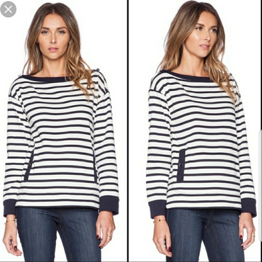 Kate Spade Striped Boatneck Top